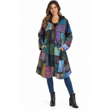 Cotton Stonewash Patchwork Fleece Lining Jacket KTD26376