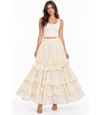 Cotton Ombre Ruffle Festival Skirt  KTK26318 