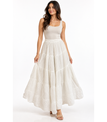 Cotton Comfy Panel Ombre Long Skirt  KTK26319