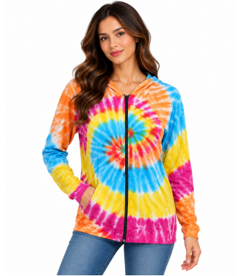 Tie Dye Hoodies Zip  Jacket  KTP2126