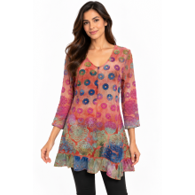 Women's Grand Mountain  Polka Burnout  V neck Tunic KV24159