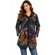 Women's jungle artwork  burnout  jacket PLUS KV24733