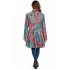 Women's Teal Burnout Galaxy Open Front Cardigan KV26859