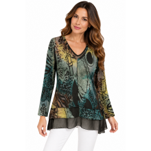 Women's  Silver V Neck Top (KV8211)