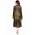 Women's Gold Coin Open Front Long Cardigan  KV8213 PLUS