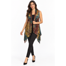 Women's Neelam Open Front Long Vest  KV8220 PLUS