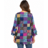 Purple Multi Patch Print Round Neck Layers Bell SLV Top KZ25022