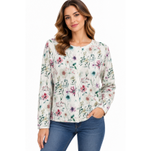 Women's Snow White Purple Floral Tree of Life Sweater Top KZ26884