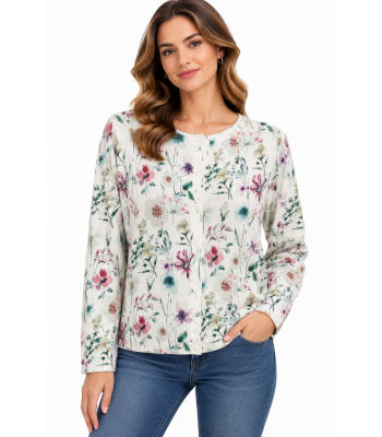 Women's Snow White Purple Floral Tree of Life Sweater Top KZ26884