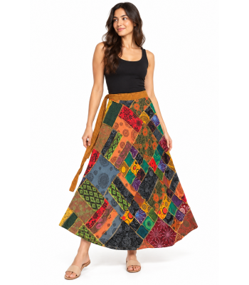 Cotton Multi Color  Warp Around Skirt LF521