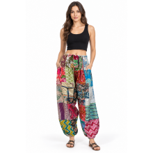 Cotton Multi Color Patchwork  Bobin Elastic Festival Pant MB26