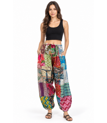 Cotton Multi Color Patchwork  Bobin Elastic Festival Pant MB26