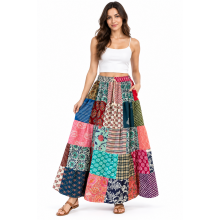 Cotton Multi Patch Long Festival Skirts MB29