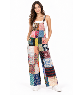 Cotton Multi color patchwork Dungree  Jumpsuit  Overall MB36