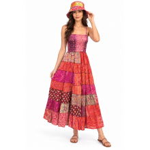 Floral Patch 8 Tier Bobin  Two in one Dress MB41