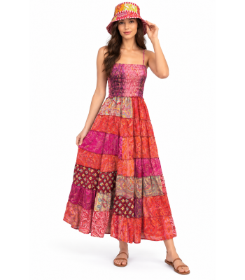 Floral Patch 8 Tier Bobin  Two in one Dress MB41