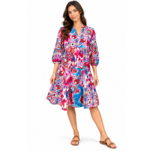 Cotton Viscose 3/4 Slv Floral Tunic MD41