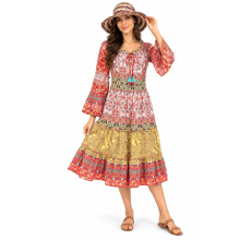 Cotton Multi Color Mountain Dress MD43