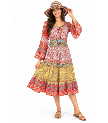 Cotton Multi Color Mountain Dress MD43