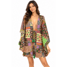 Cotton Viscose Multi Color  Open Front  Cardigan MD44