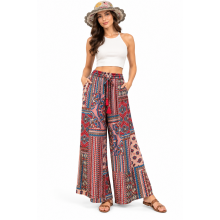 Cotton Viscose Lurex Multi Floral Festive Palazzo Pant MD47
