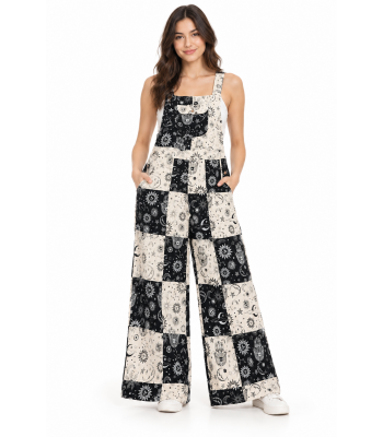  Wide Leg Palazzo Overall Jumpsuit NC56