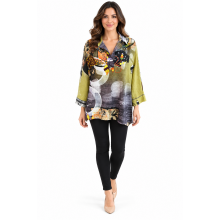 Women's Multi Color V Neck Tunic Top  (RK231)