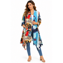Two Tone Open Front Long Cardigan RK25053
