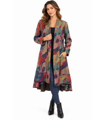 Women's Suede Multi Holiday Long Jacket RK26742