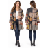 Women's Suede Multi Open Front Cardigan Jacket RK26751