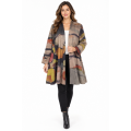 Women's Suede Multi Open Front Cardigan Jacket RK25751