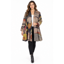 Women's Suede Multi Open Front Cardigan Jacket RK26751