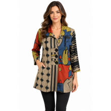 Women's Two Sided Collar Button Jacket (RK47)