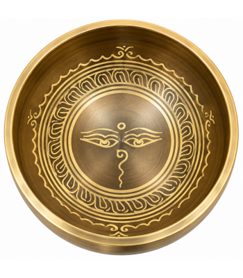 Om Mani Padme Hum & Buddha Eye Singing Bowl SB158
