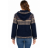 Women's Blue Multi Super Soft Hood Sweater Pullover KR26569