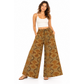 Cotton Gold Line Tribal Geometry Palazzo Pant D1607