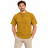Cotton Washed Round Neck Three-Button Half-Sleeve Shirt D790