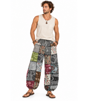 Cotton Multi Patchwork Outer Interlock Boho Hippie Pant DT116