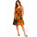 Cotton Bohemian Relaxed-Fit Adjustable Overall Mini Dress HF47