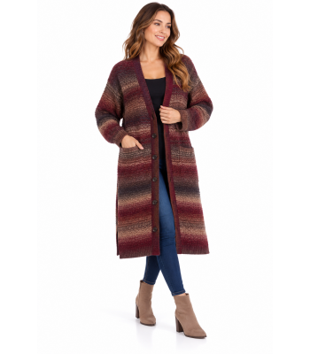 Women Button Up  Long Coat  KN16042