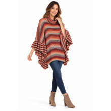 Lady's  Woven Sweater Poncho  KN18245