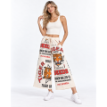 Vintage Cotton Feed Sack Tiger Print Palazzo Pants KTF261425