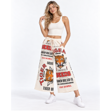 Vintage Cotton Feed Sack Tiger Print Palazzo Pants KTF261425