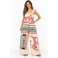 Cotton Vintage Feed Sack Tie-Knot Adjustable “Royal Seeds” Jumpsuit Overall KTF261426