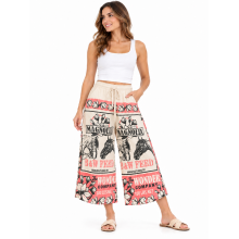 Vintage Cotton Feed Sack Magnolia Floral Palazzo Pants KTF261427