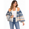 Vintage Cotton Feed Sack Borden’s Ice Cream Open Front Cardigan KTF261431