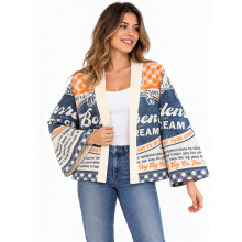 Vintage Cotton Feed Sack Borden’s Ice Cream Open Front Cardigan KTF261431