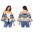 Vintage Cotton Feed Sack Borden’s Ice Cream Open Front Cardigan KTF261431