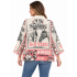Vintage Cotton Feed Sack Magnolia Horse Print Open-Front Cardigan KTF261432