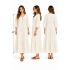 Cotton Crinkled Double Gauze Button Decorated Long Dress KTJ261329